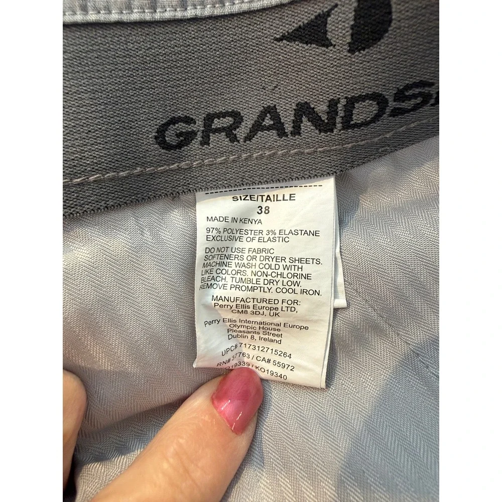 Grand Slam‎ Shorts Mens 38 Gray Golf Performance Flat Front Stretch